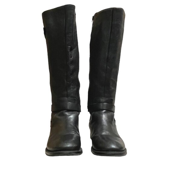 Arturo Chiang Women's Boots Black Leather Chrome Buckle Straps Riding  Size 7.5W - Picture 7 of 11